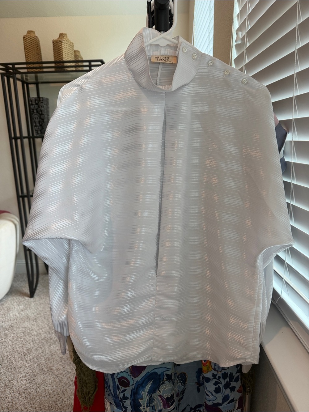Light White Textured Button-Shoulder Shirt